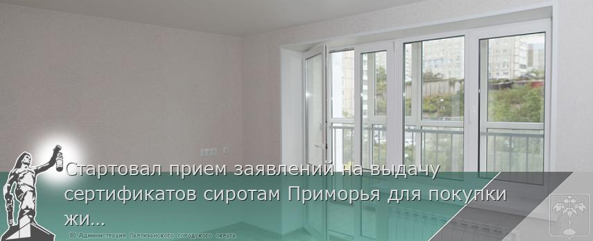 Стартовал прием заявлений на выдачу сертификатов сиротам Приморья для покупки жилья в 2023 году, сообщает www.primorsky.ru